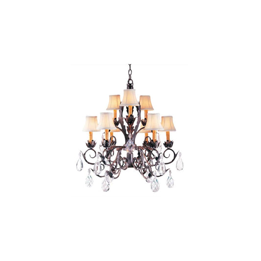 New Country French 9 Light 26" Wide Crystal Chandelier