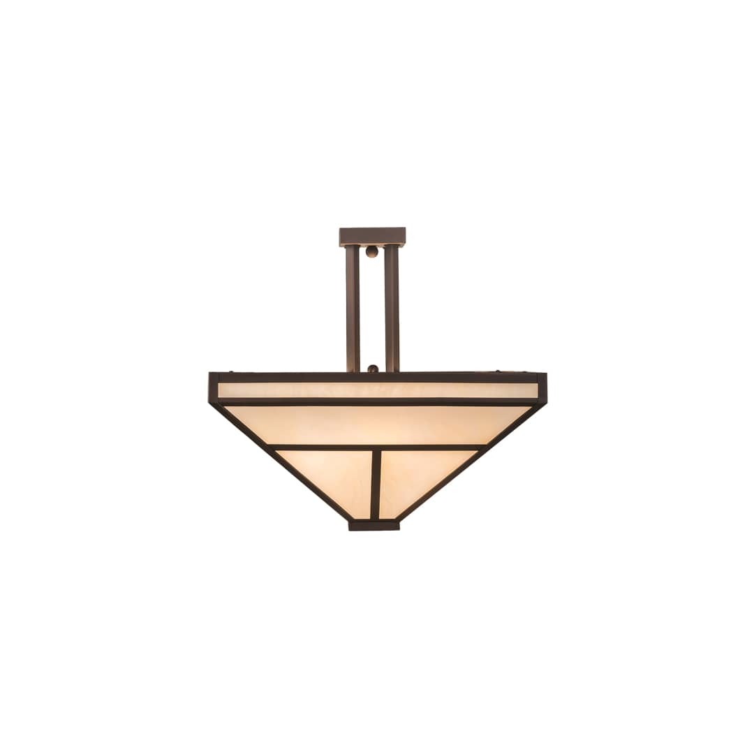 T Mission 8 Light 34" Wide Semi-Flush Ceiling Fixture - Mahogany Bronze Finish