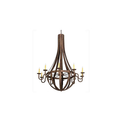 Barrel Stave 10 Light 54" Wide Taper Candle Style Chandelier