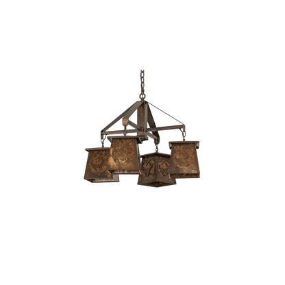 Deer at Dawn 4 Light 28" Wide Chandelier