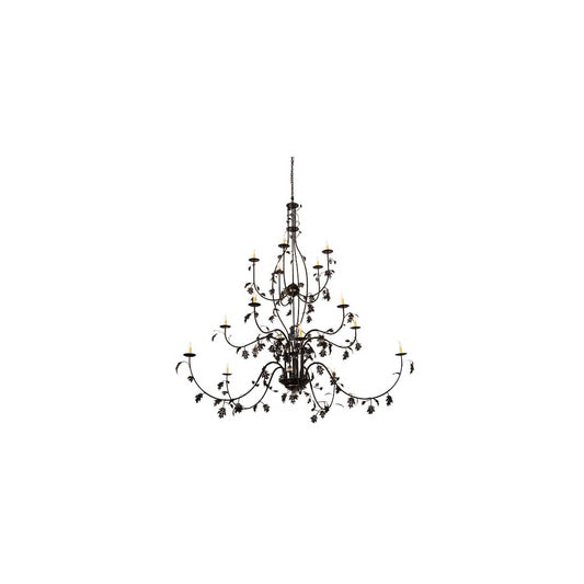 Oak Leaf 15 Light 96" Wide Taper Candle Style Chandelier
