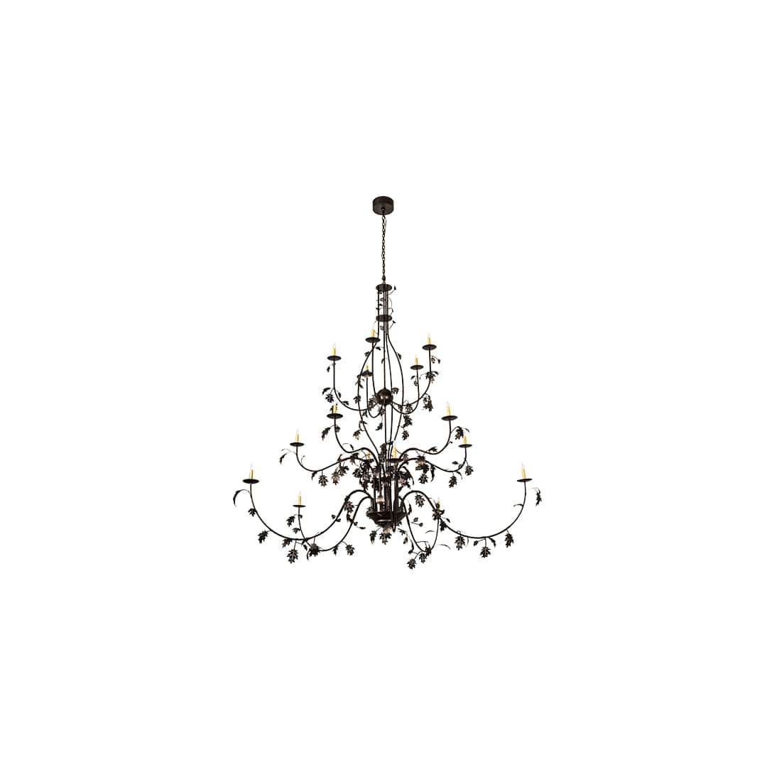Oak Leaf 15 Light 96" Wide Taper Candle Style Chandelier