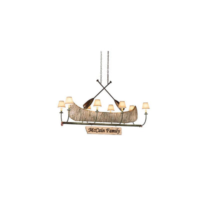 Personalized Canoe 8 Light 24" Wide Linear Chandelier