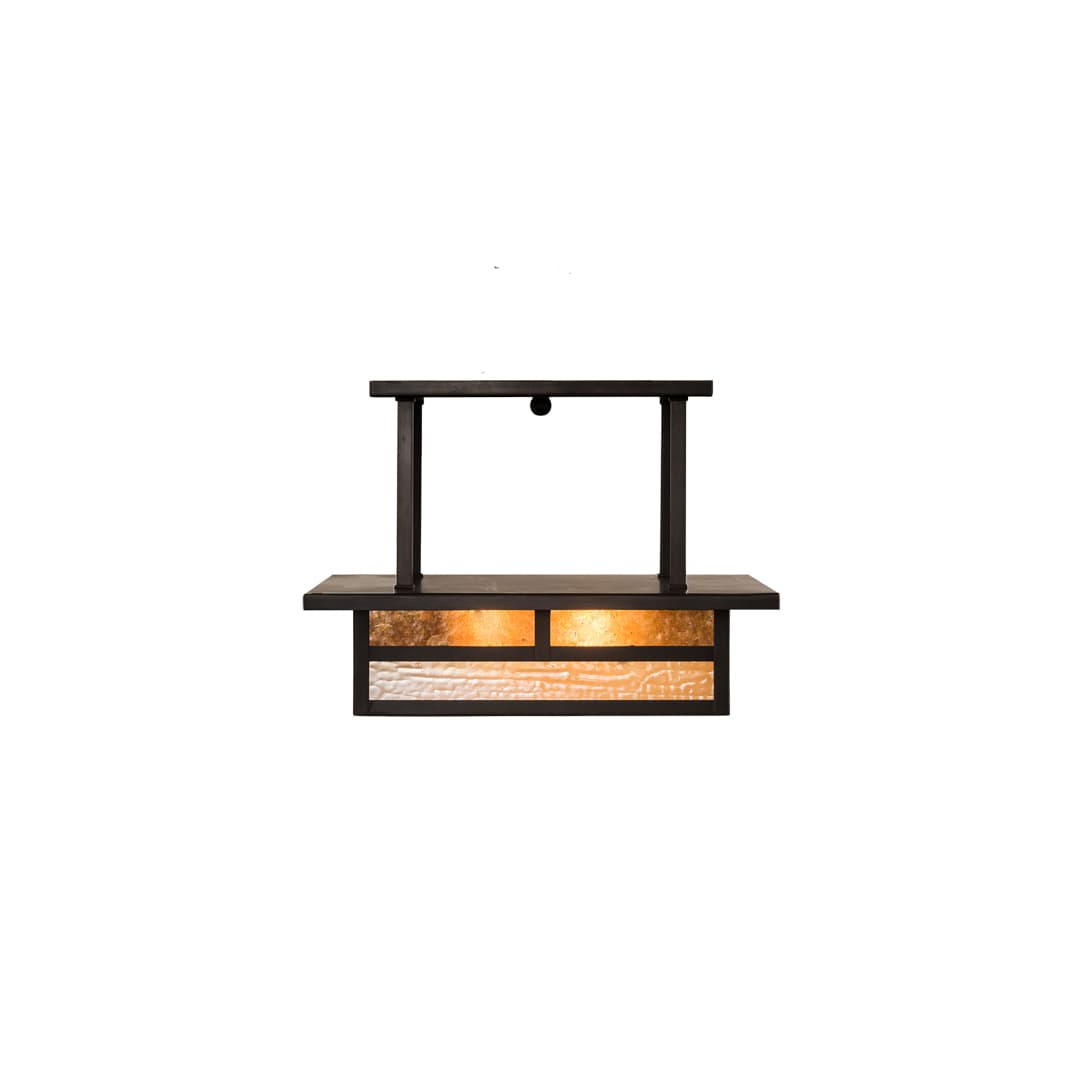 Hyde Park "T" Mission 2 Light 21" Wide Semi-Flush Square Ceiling Fixture - Craftsman Brown Finish