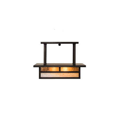 Hyde Park "T" Mission 2 Light 21" Wide Semi-Flush Square Ceiling Fixture - Craftsman Brown Finish