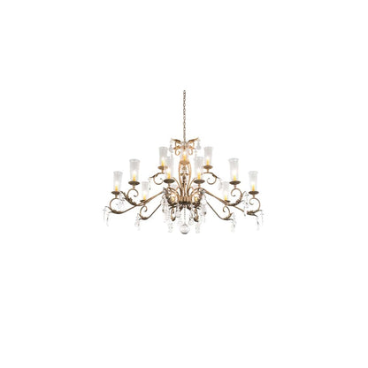 Long Windsor 14 Light 38" Wide Crystal Chandelier