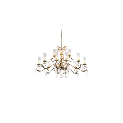 Long Windsor 14 Light 38" Wide Crystal Chandelier