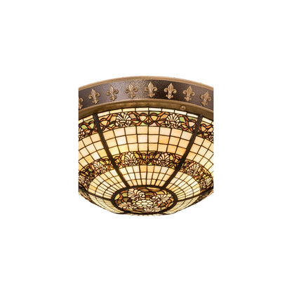 Shell and Ribbon 4 Light 28" Wide Semi-Flush Bowl Ceiling Fixture