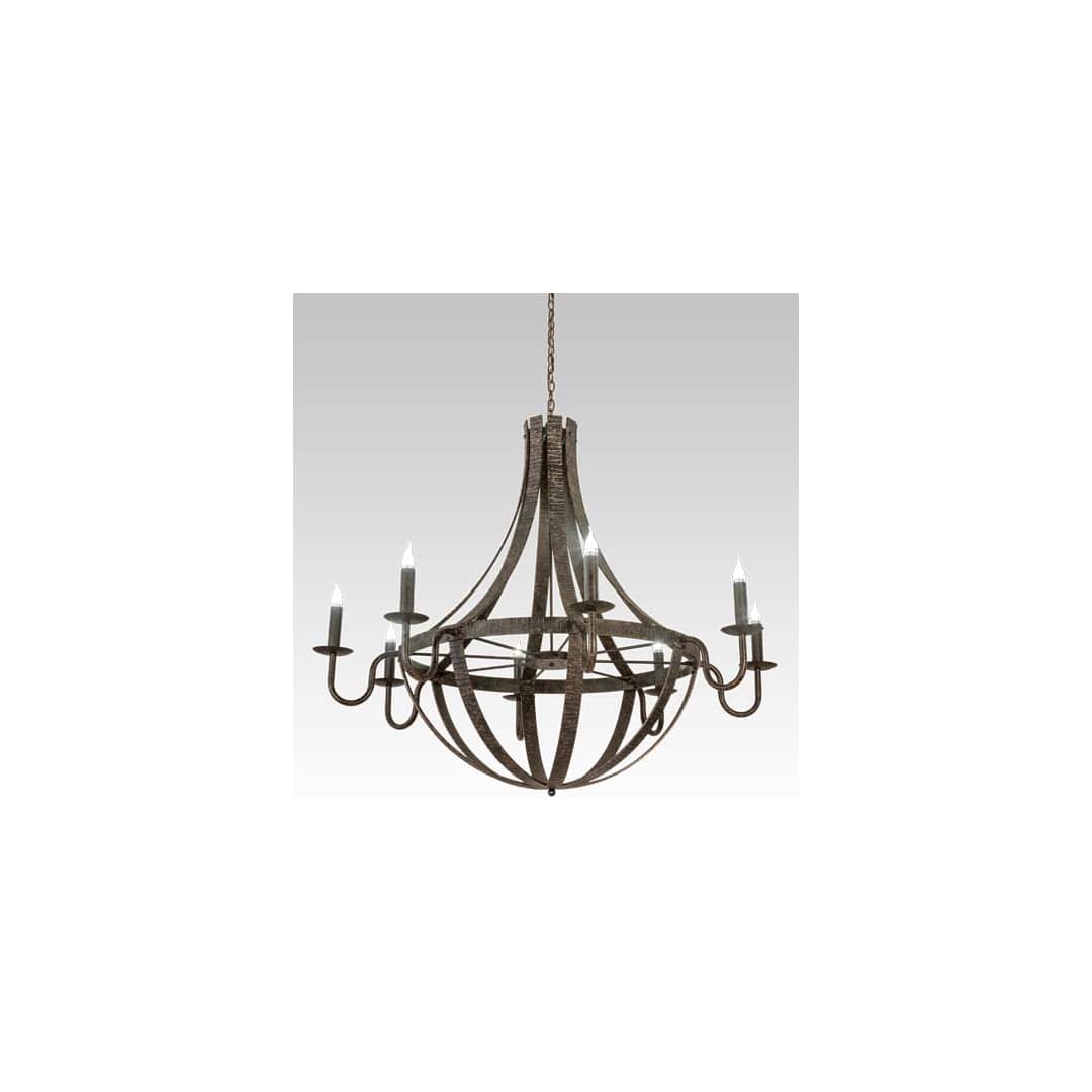 Barrel Stave 8 Light 60" Wide Taper Candle Style Chandelier