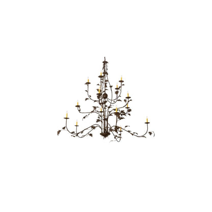 Oak Leaf 15 Light 72" Wide Taper Candle Style Chandelier