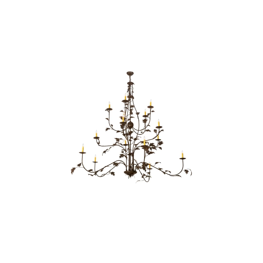 Oak Leaf 15 Light 72" Wide Taper Candle Style Chandelier