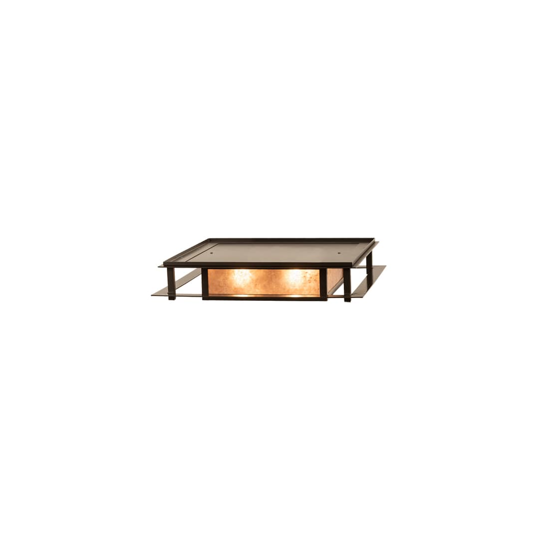 Quezon 4 Light 34" Wide Flush Mount Square Ceiling Fixture - Timeless Bronze Finish