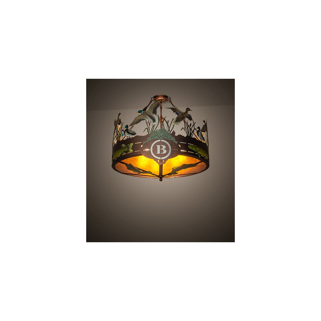 Boulders 6 Light 30" Wide Semi-Flush Drum Ceiling Fixture