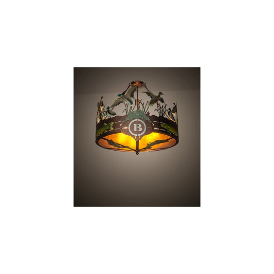 Boulders 6 Light 30" Wide Semi-Flush Drum Ceiling Fixture