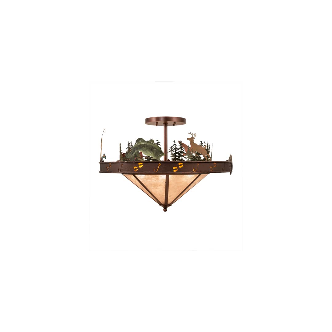Boulders 6 Light 32" Wide Semi-Flush Ceiling Fixture