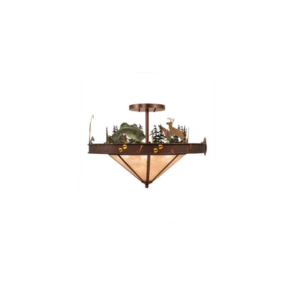 Boulders 6 Light 32" Wide Semi-Flush Ceiling Fixture