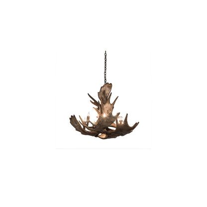 Antlers 10 Light 33" Wide Antler Candle Style Chandelier