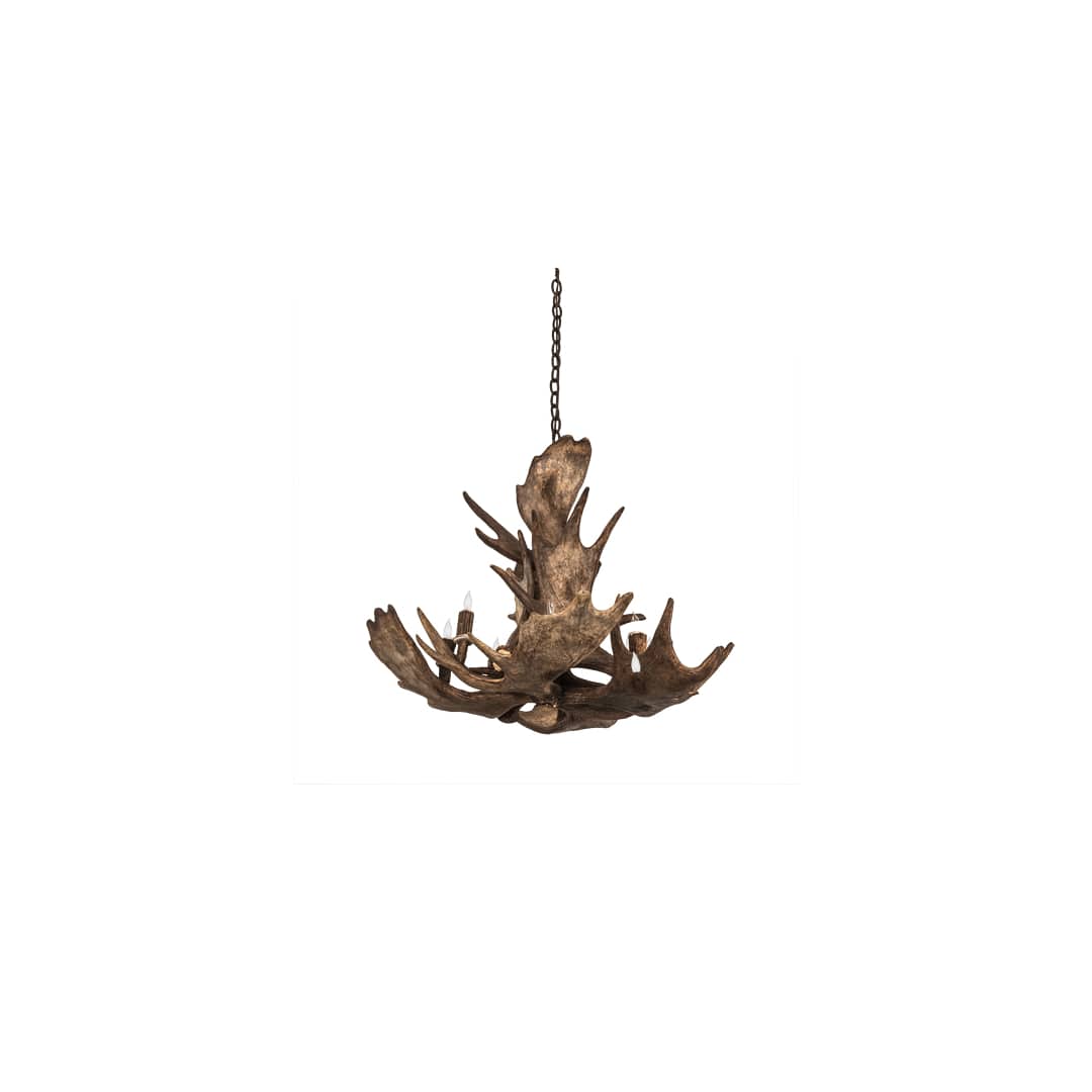 Antlers 10 Light 33" Wide Antler Candle Style Chandelier