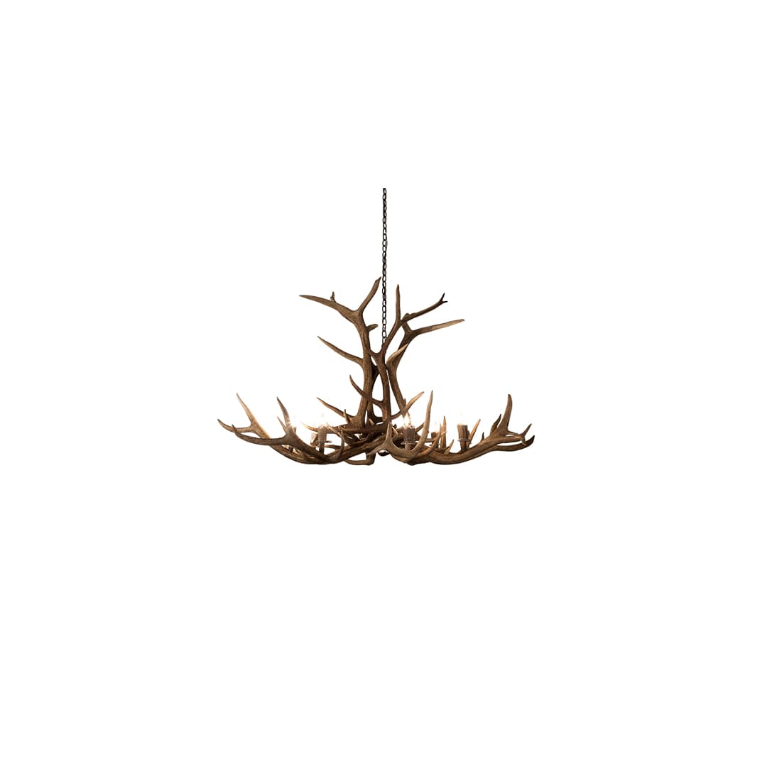 Antlers 8 Light 66" Wide Antler Candle Style Chandelier