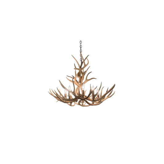 Antlers 8 Light 32" Wide Antler Candle Style Chandelier