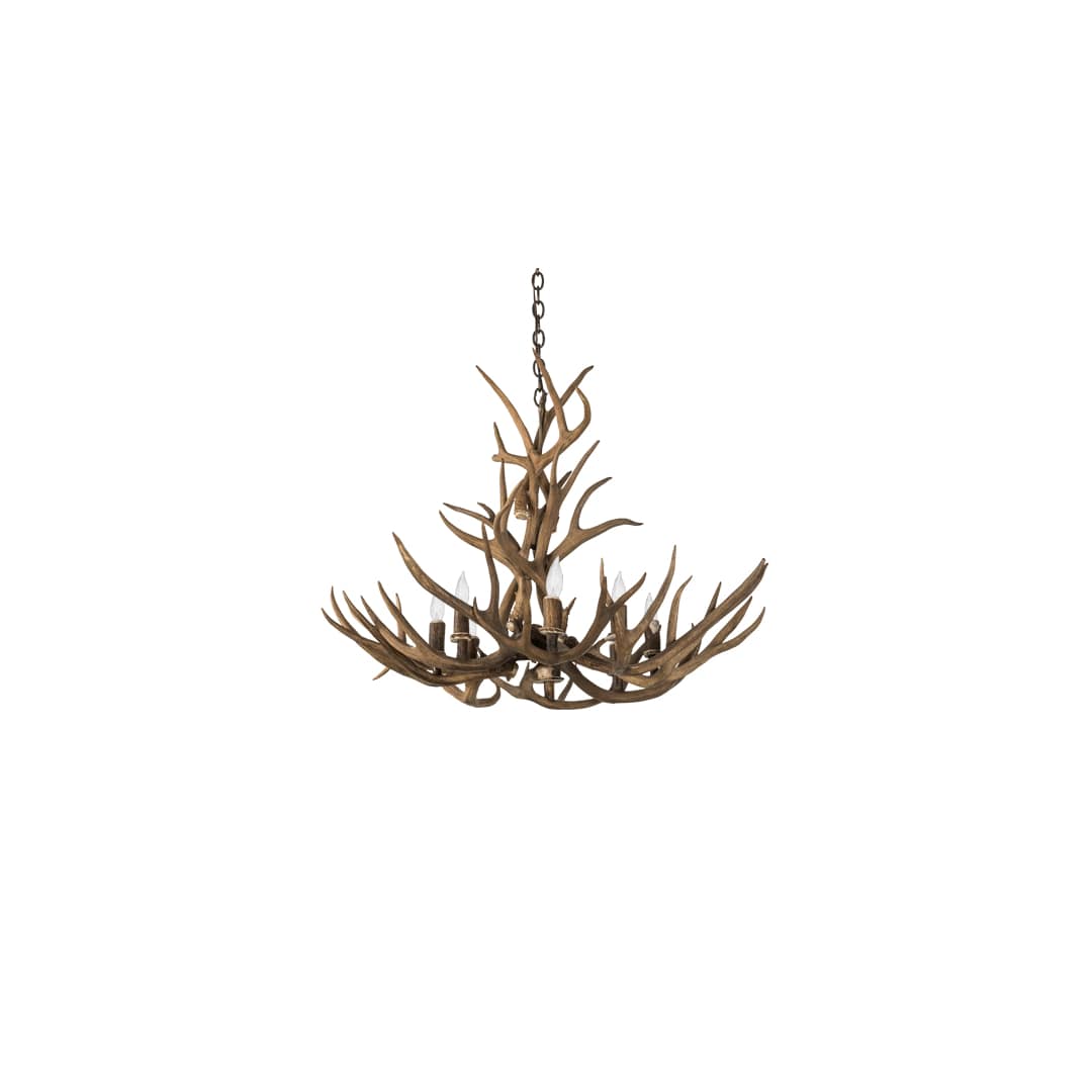 Antlers 8 Light 32" Wide Antler Candle Style Chandelier