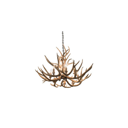 Antlers 8 Light 32" Wide Antler Candle Style Chandelier
