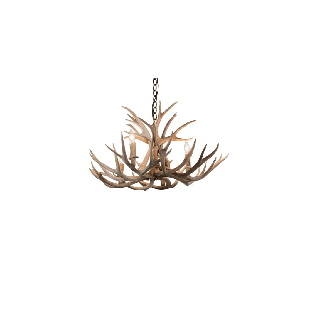 Antlers 4 Light 30" Wide Antler Candle Style Chandelier