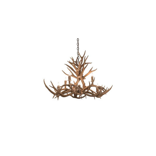 Long Antlers 8 Light 33" Wide Antler Candle Style Chandelier