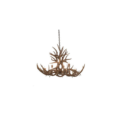 Long Antlers Mule Deer 10 Light 38" Wide Antler Candle Style Chandelier