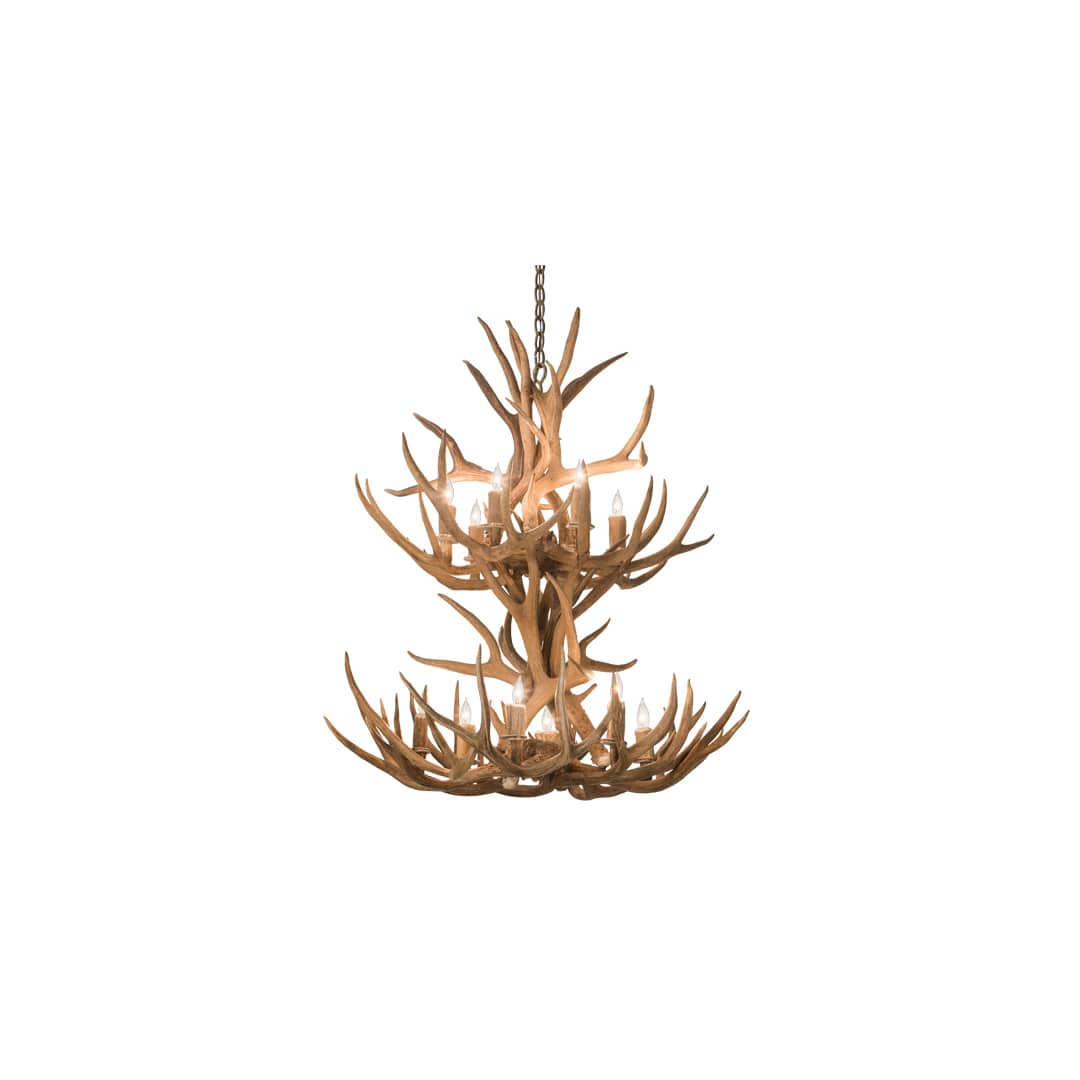 Antlers 12 Light 34" Wide Antler Candle Style Chandelier