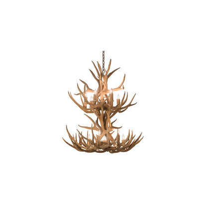 Antlers 12 Light 34" Wide Antler Candle Style Chandelier