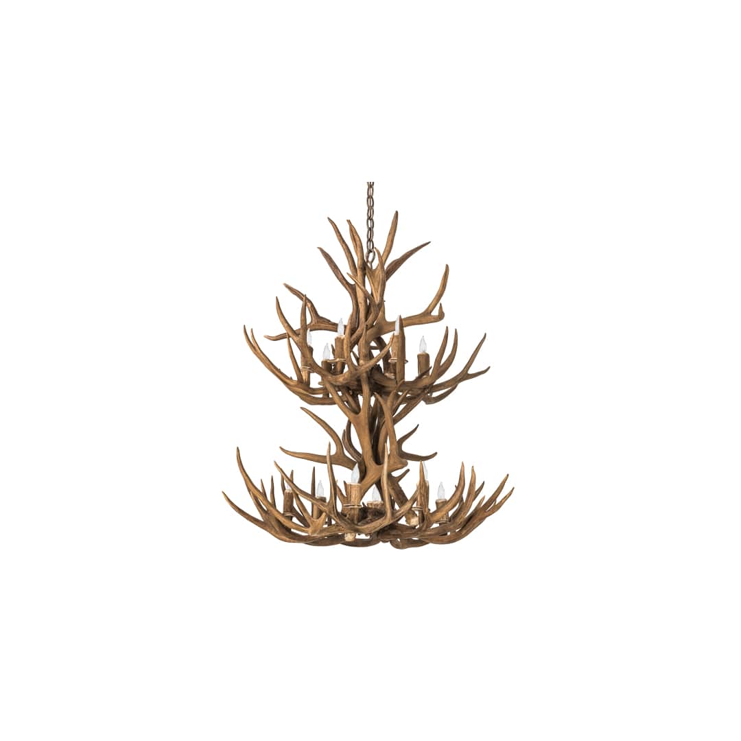 Antlers 12 Light 34" Wide Antler Candle Style Chandelier