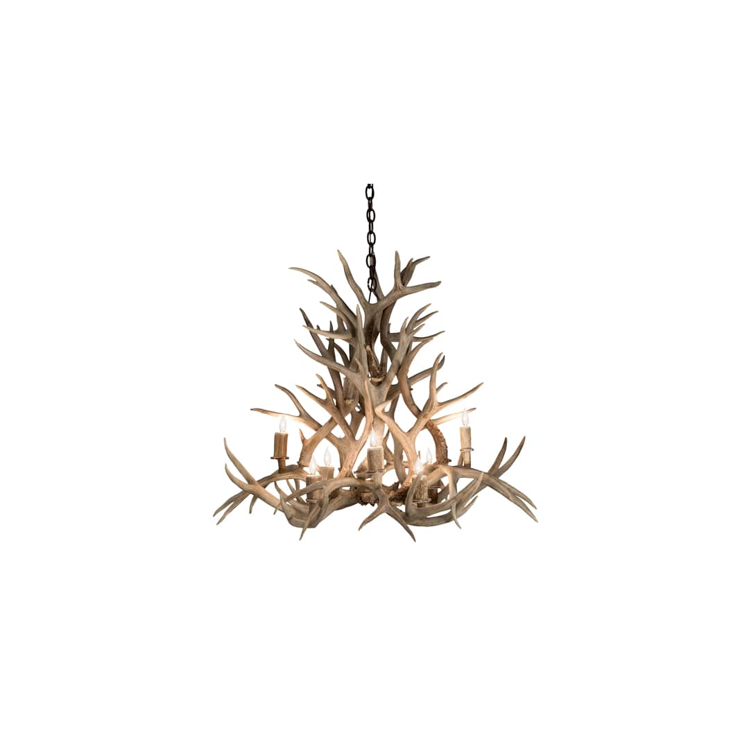 Antlers 8 Light 38" Wide Antler Candle Style Chandelier