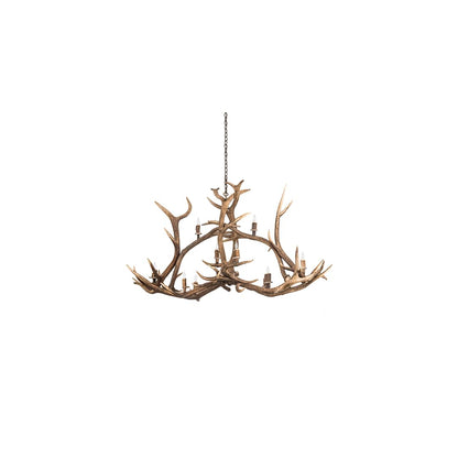 Long Antlers Elk 10 Light 28" Wide Antler Candle Style Chandelier