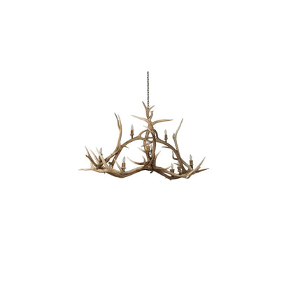 Long Antlers Elk 10 Light 24" Wide Antler Candle Style Chandelier
