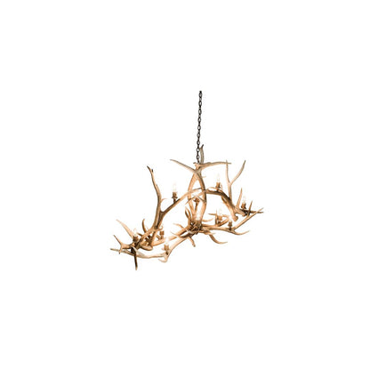 Long Antlers Elk 10 Light 24" Wide Antler Candle Style Chandelier