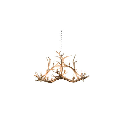 Long Antlers Elk 10 Light 24" Wide Antler Candle Style Chandelier