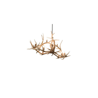 Long Antlers Elk 10 Light 24" Wide Antler Candle Style Chandelier