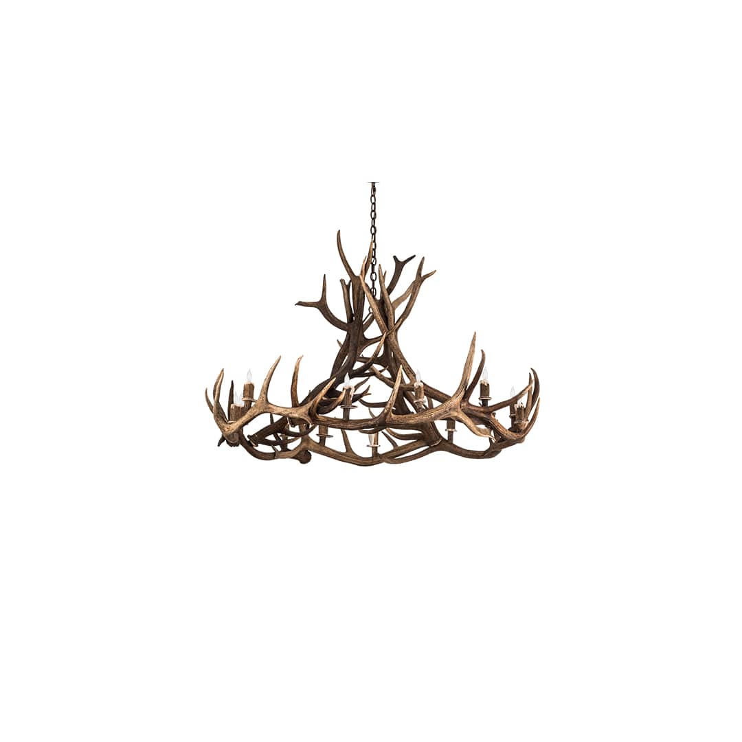 Antlers 12 Light 56" Wide Antler Candle Style Chandelier