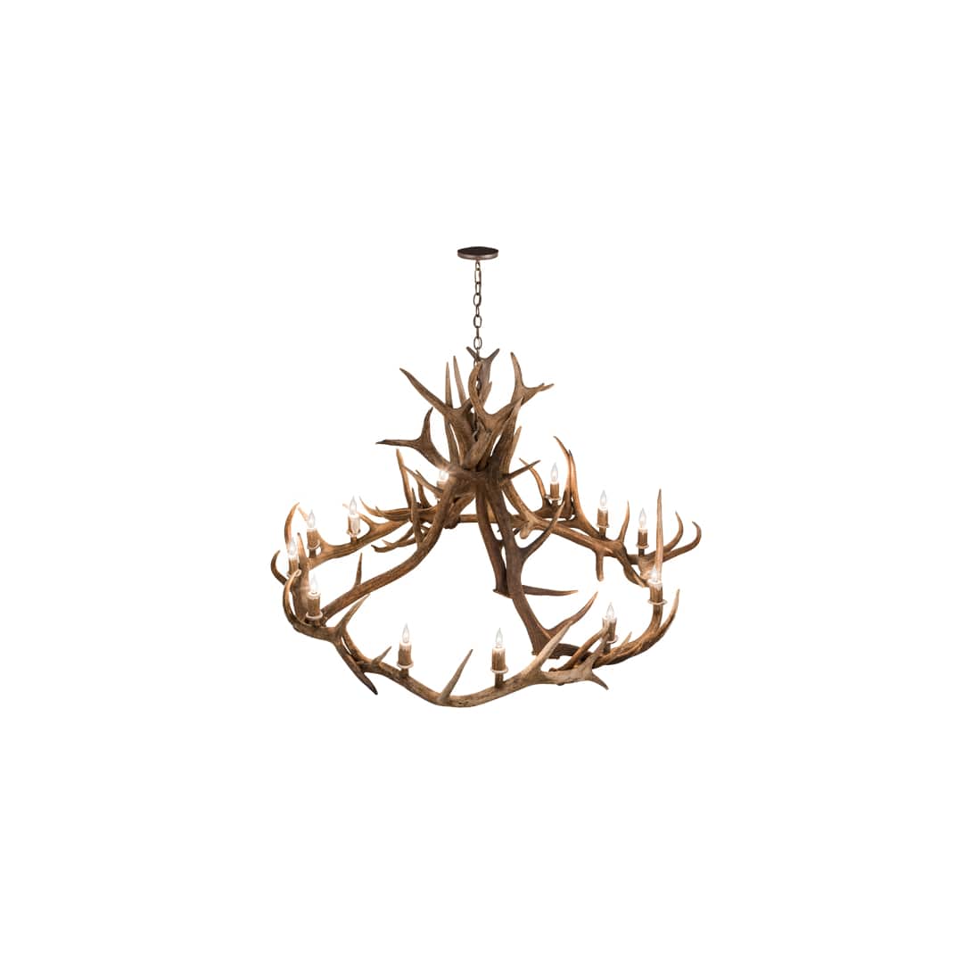 Antlers 12 Light 56" Wide Antler Candle Style Chandelier