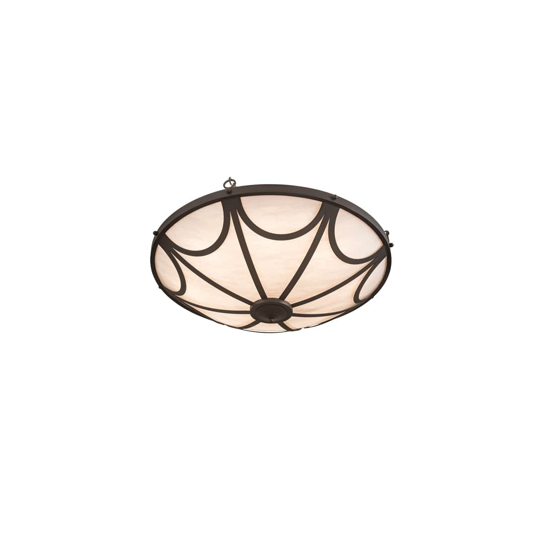 Carousel 8 Light 42" Wide Semi-Flush Bowl Ceiling Fixture - Hand Wrought Iron Finish