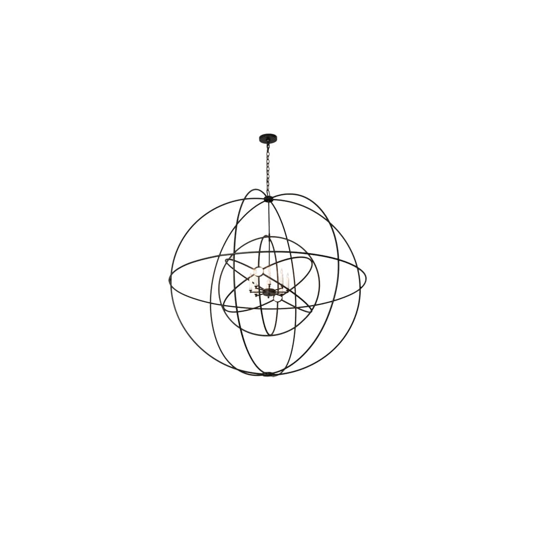 Atom Enerjisi 8 Light 60" Wide Taper Candle Globe Chandelier