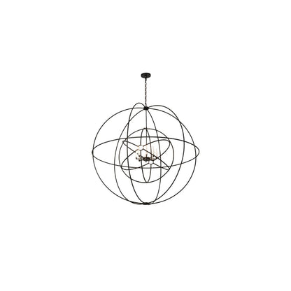 Atom Enerjisi 8 Light 60" Wide Taper Candle Globe Chandelier
