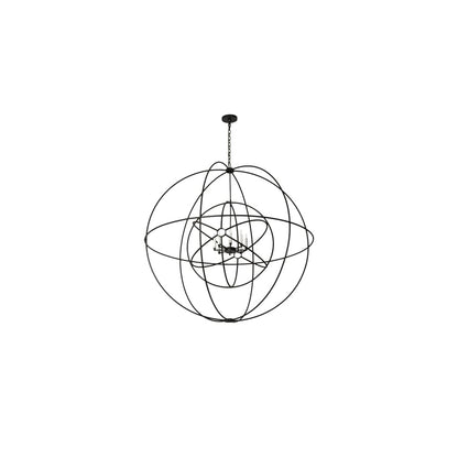 Atom Enerjisi 8 Light 60" Wide Taper Candle Globe Chandelier