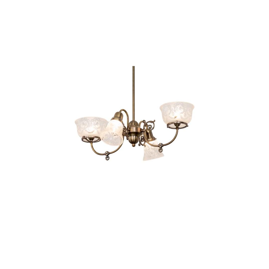 Long Revival Gas and Electric 4 Light 21" Wide Chandelier