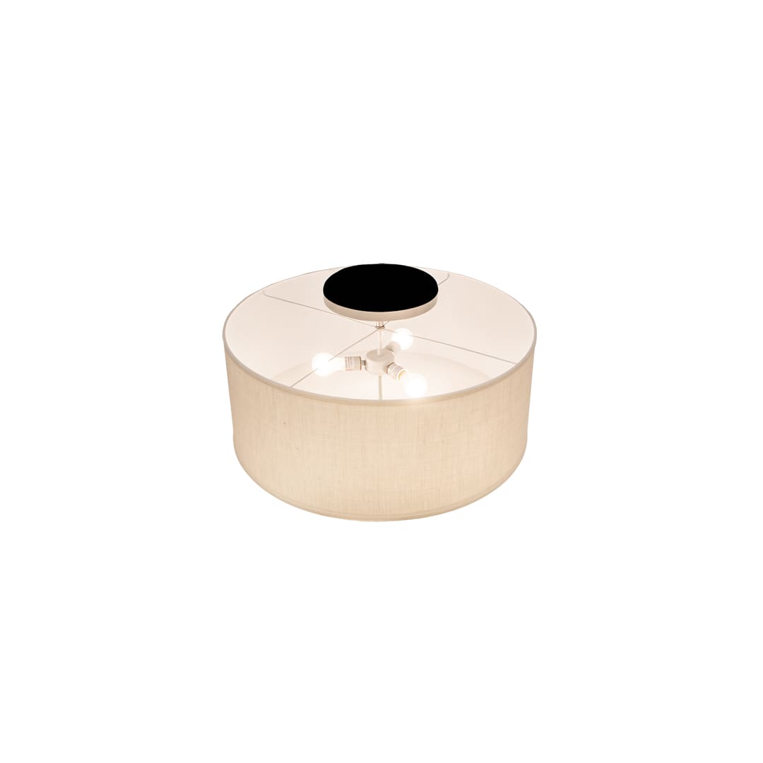 Cilindro 3 Light 30" Wide Semi-Flush Drum Ceiling Fixture - Nickel Finish