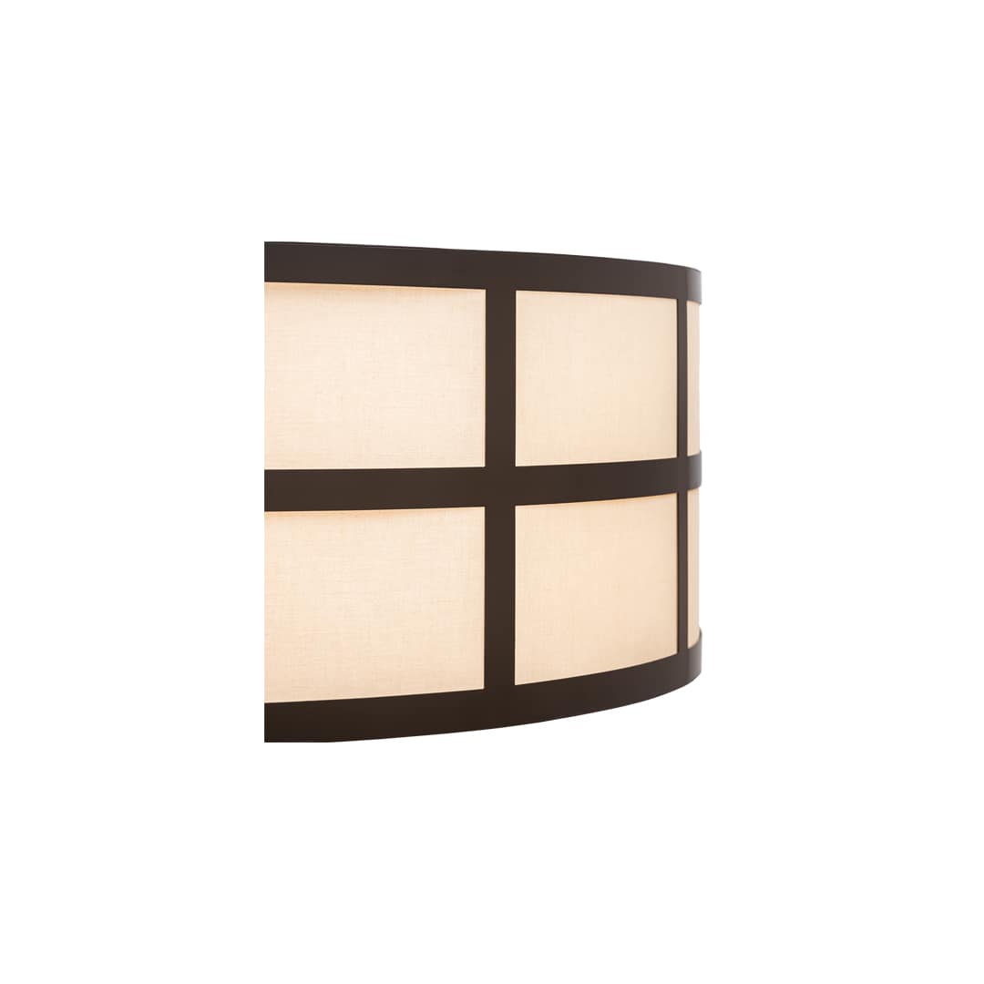 Cilindro Barnabas 6 Light 36" Wide Semi-Flush Drum Ceiling Fixture with Beige Textrene Shade - Timeless Bronze Finish