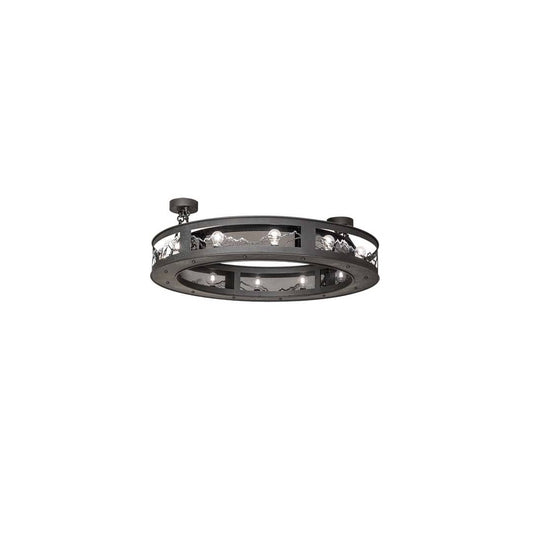 Mountain Range 12 Light 48" Wide Ring Chandelier
