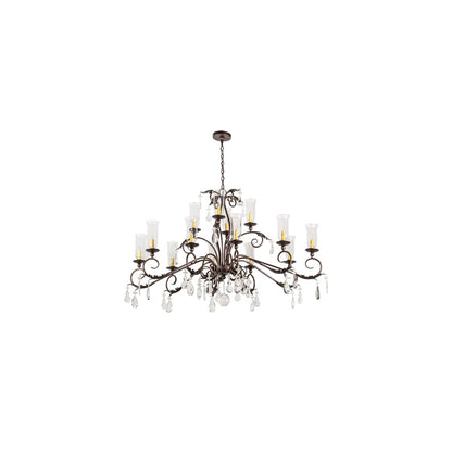 Long Windsor 14 Light 38" Wide Crystal Chandelier