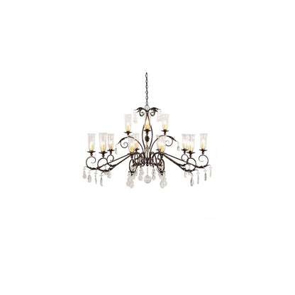 Long Windsor 14 Light 38" Wide Crystal Chandelier